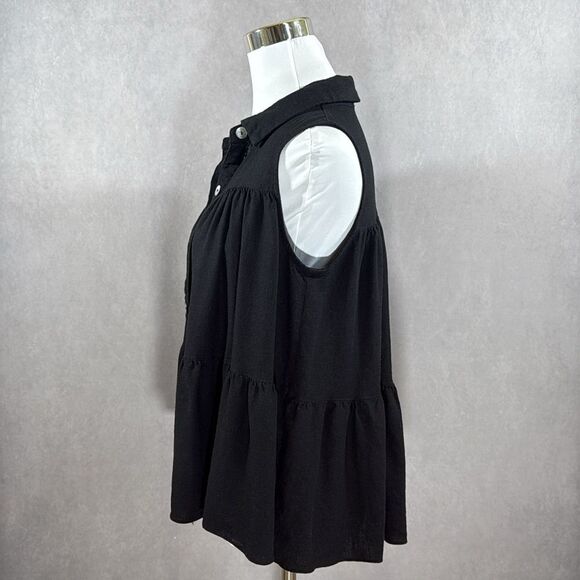 Impressions Tiered Ruffle sleeveless Top - Picture 6 of 11